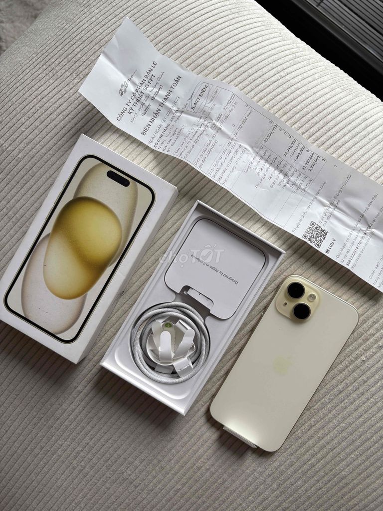 iPhone 15 128GB VN/A hàng FPT (vàng chanh) 99%. Mua bán Điện thoại tại Huyện Bình Chánh Tp Hồ Chí Minh được đăng bởi Nguyễn Hoàng hình 1