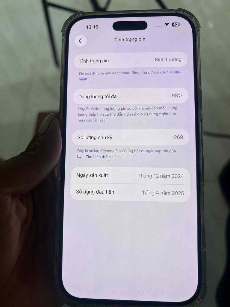 iPhone 16 Pro Max Vàng sa mạc pin 98%. Mua bán Điện thoại tại Thành phố Thủ Dầu Một Bình Dương được đăng bởi Cục Dàng hình 1