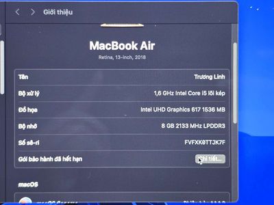 Macbook air 2018 i5 128gb cũ còn rất đẹp