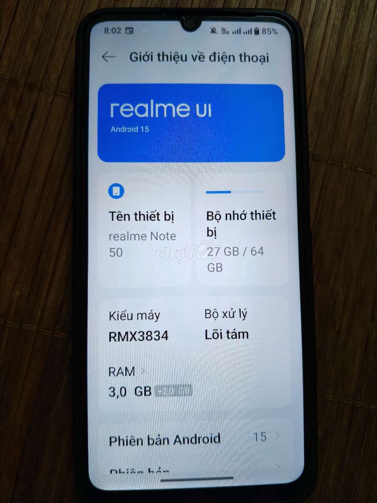 Realme Note 50 64GB Xám. Mua bán Điện thoại tại Quận Bắc Từ Liêm Hà Nội được đăng bởi gia thanh hình 1