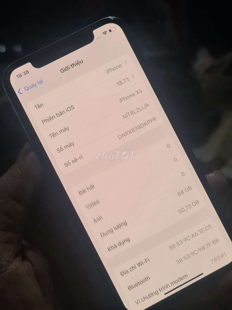 iPhone XS 64GB Bạc Đã sử dụng. Mua bán Điện thoại tại Quận Bình Tân Tp Hồ Chí Minh được đăng bởi nguyễn sang  hình 1