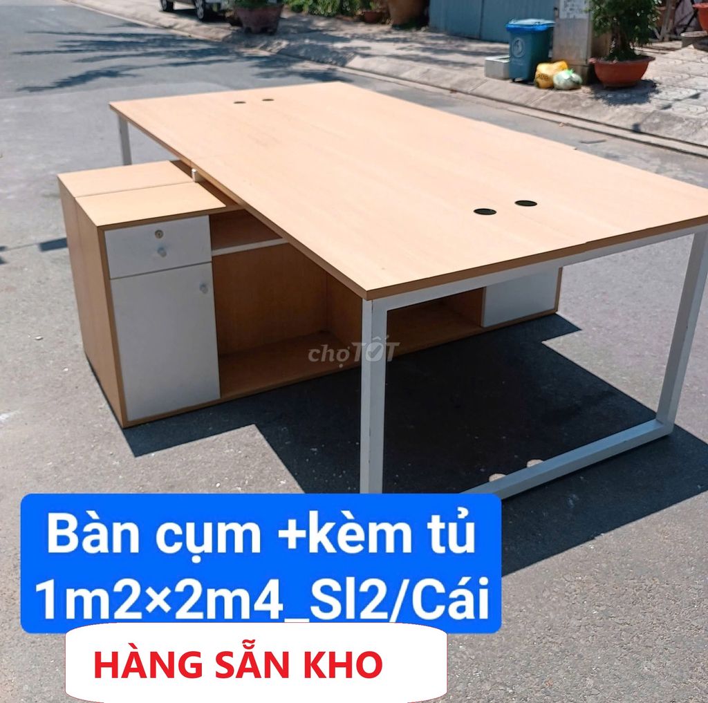 Bàn văn phòng Gỗ MDF, Kim loại 1m2x2m4 Thanh lý. Mua bán Bàn ghế tại Thành phố Thủ Đức Tp Hồ Chí Minh được đăng bởi Shop Nội thất Phú Nhàn hình 1