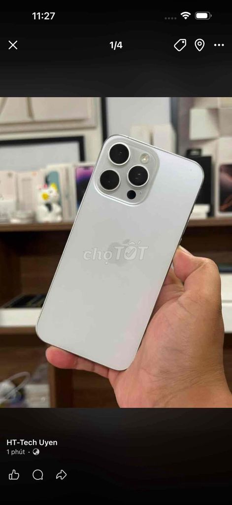 Apple iPhone 15 Pro Max 256GB Bạc Mỹ Đã thay màn. Mua bán Điện thoại tại Thành phố Biên Hòa Đồng Nai được đăng bởi Uyên Phạm hình 1