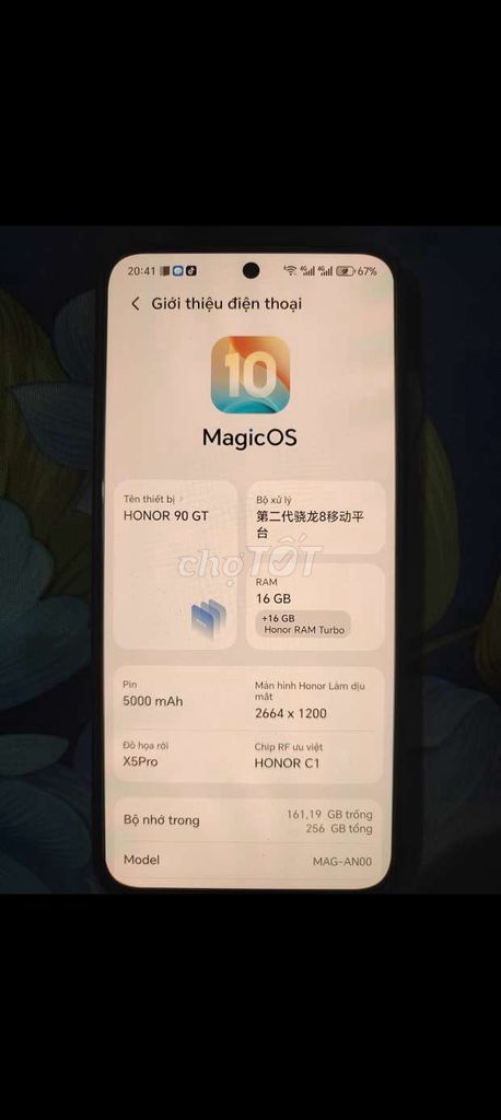 Honor 90 GT 16GB/256GB Xanh. Mua bán Điện thoại tại Thành phố Bạc Liêu Bạc Liêu được đăng bởi Nghia Lam hình 1