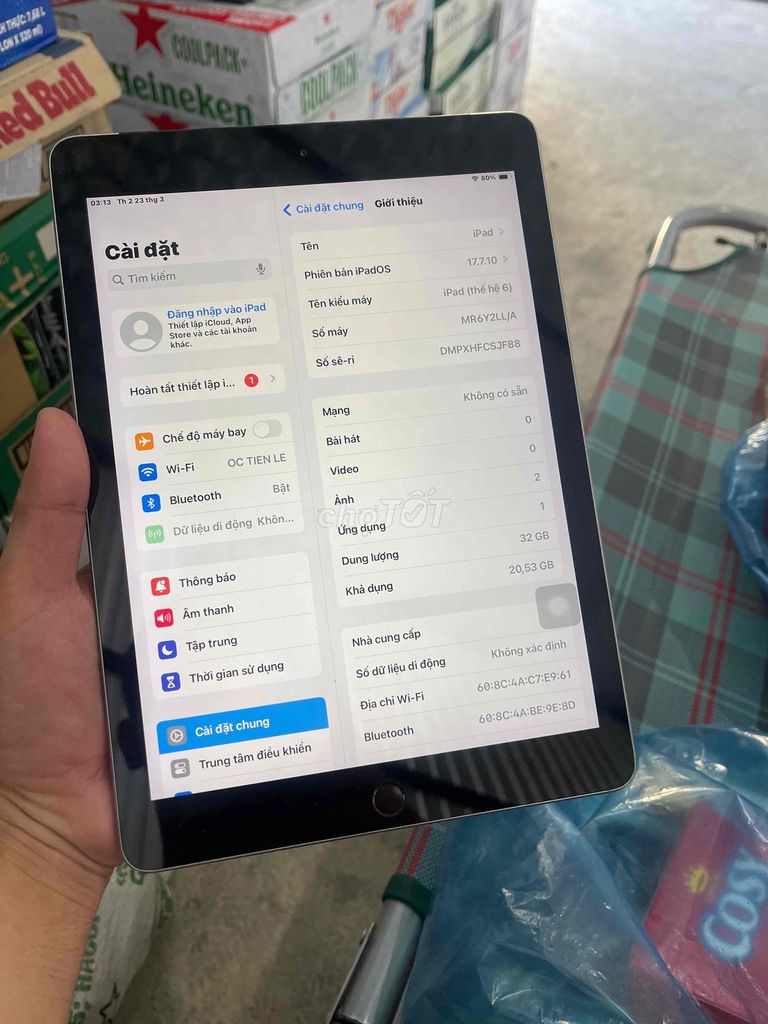 Apple iPad Gen 6 32GB Xám. Mua bán Máy tính bảng tại Huyện Nhơn Trạch Đồng Nai được đăng bởi Dinh Phan hình 1