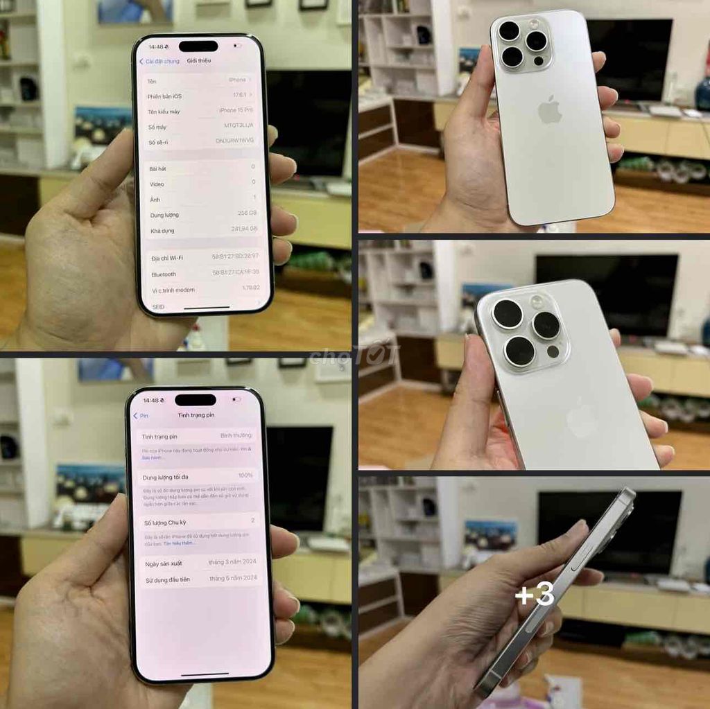 iPhone 15 PRO TRẮNG 128G FULLBOX NEW 09/2025. Mua bán Điện thoại tại Quận 10 Tp Hồ Chí Minh được đăng bởi iStockHCM hình 1