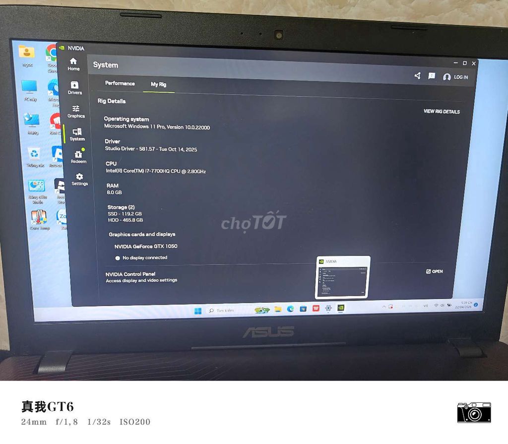 ASUS i7-7700HQ 15.6 inch 8GB/512GB. Mua bán Laptop tại Quận Ngũ Hành Sơn Đà Nẵng được đăng bởi sỹ hoàng hình 1