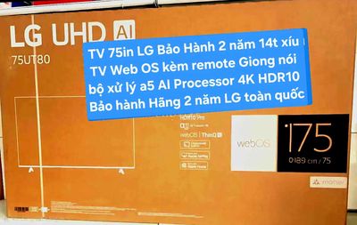 TV 4K LG 75UT8050 75in 4K Giọng Nói Bảo Hành 2 Năm