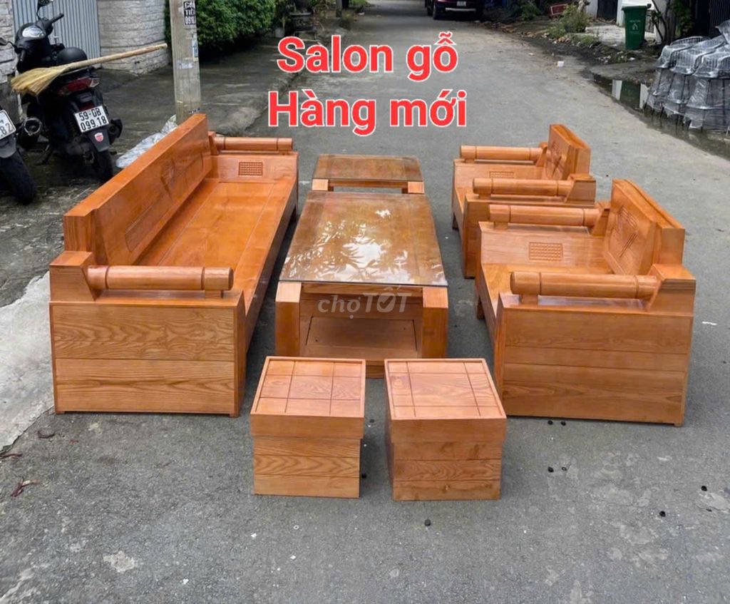 bộ salon gỗ sồi, khách hủy mất cọc