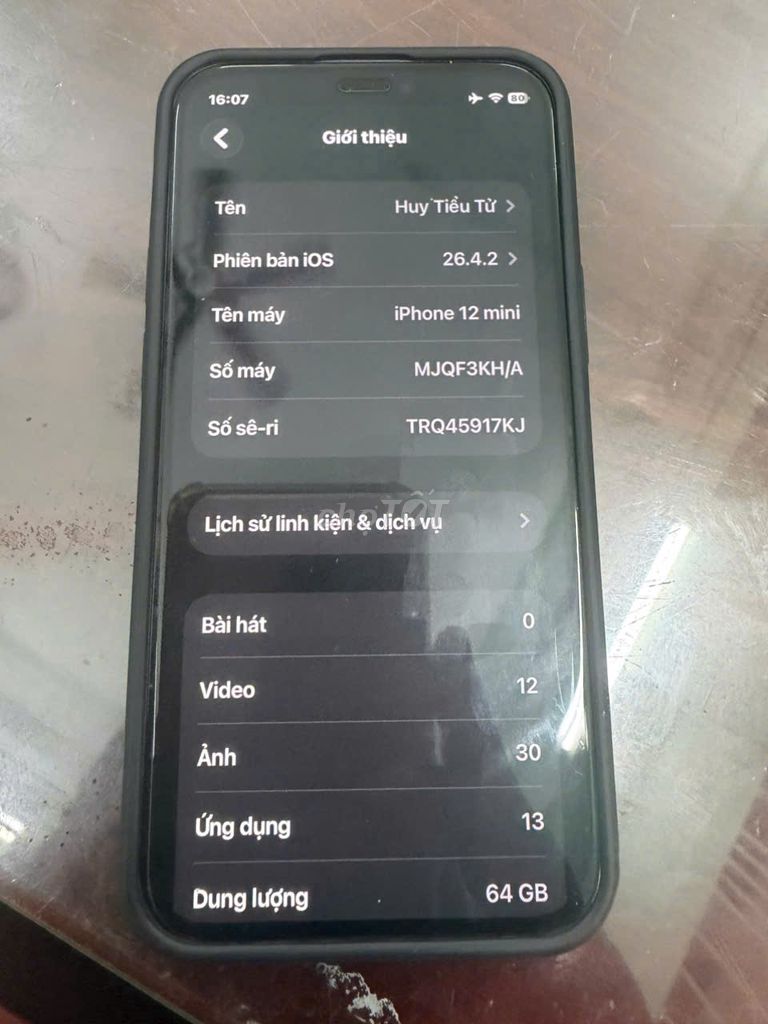 iPhone 12 mini 64GB 95%. Mua bán Điện thoại tại Quận 5 Tp Hồ Chí Minh được đăng bởi Huỳnh Đăng Khoa hình 1