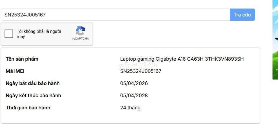 Laptop gaming Gigabyte A16 GA63H. Mua bán Laptop tại Quận Bình Tân Tp Hồ Chí Minh được đăng bởi Long hình 1