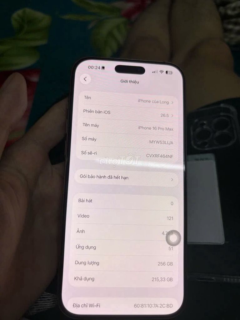 iPhone 16 Pro Max 256GB 99%. Mua bán Điện thoại tại Thành phố Biên Hòa Đồng Nai được đăng bởi Thai dui hình 1