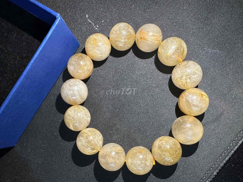 chuỗi thạch anh tóc vàng 14mm