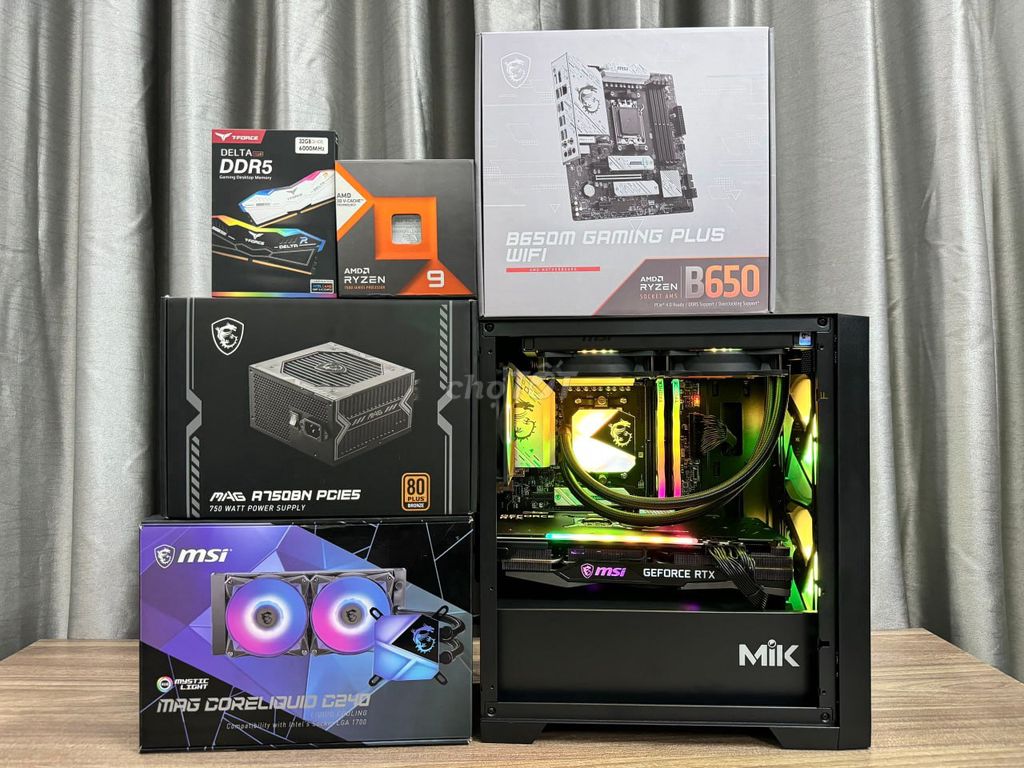 Dàn máy Ryzen 9 7900X3D, RTX 3070, 32GB DDR5, 1TB