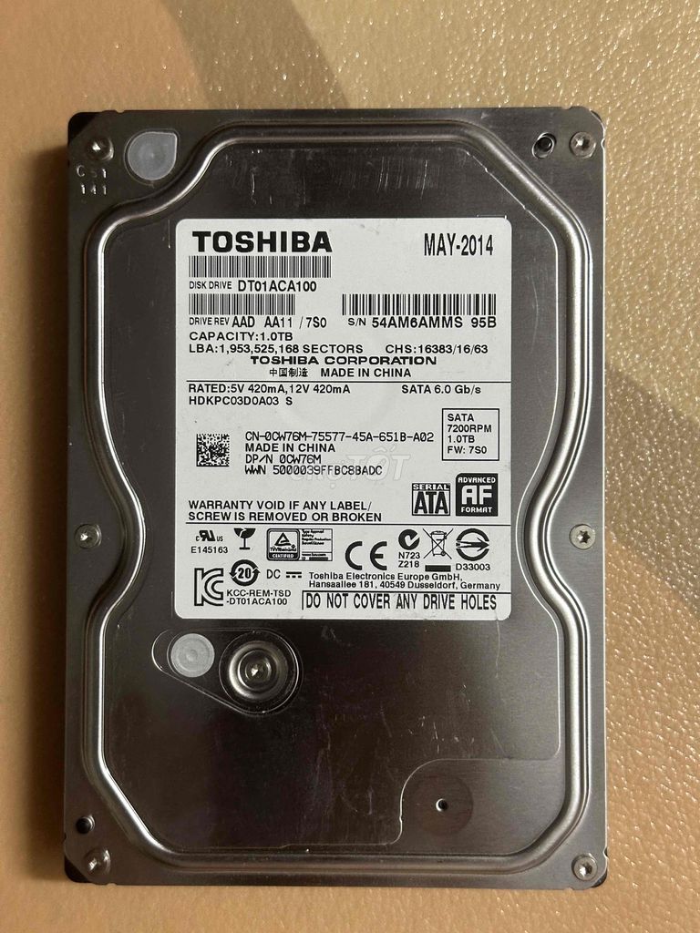 Ổ cứng HDD Toshiba DT01ACA100 1TB SATA. Mua bán Linh kiện (RAM, Card...) tại Quận 10 Tp Hồ Chí Minh được đăng bởi Kim hình 1
