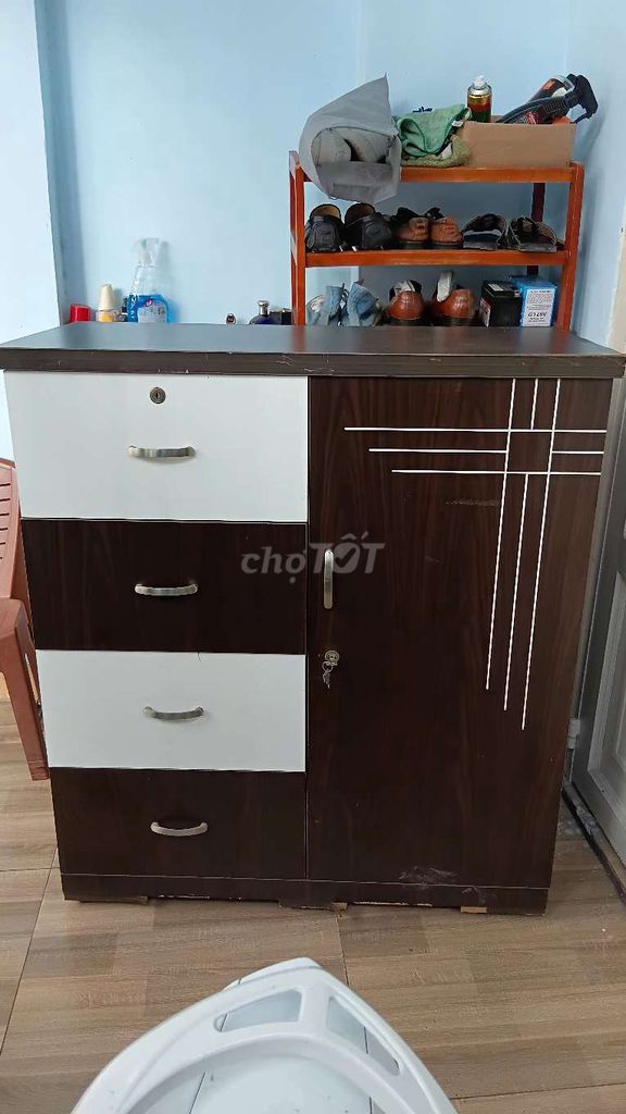 Tủ quần áo Gỗ Nâu Trắng 1m5x1m 4 ngăn kéo. Mua bán Tủ, kệ gia đình tại Quận Bình Tân Tp Hồ Chí Minh được đăng bởi Dien hình 1