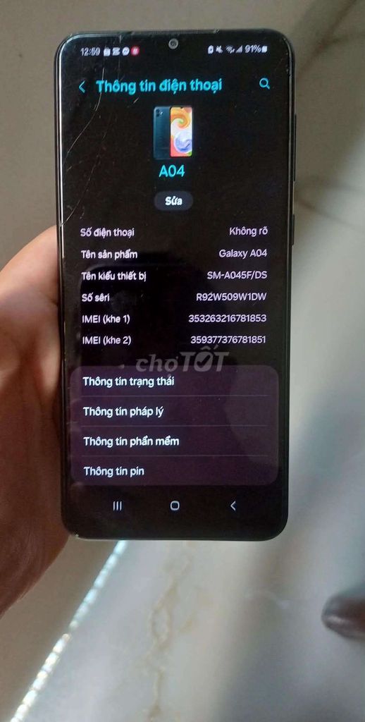 Samsung Galaxy A04 64GB Đen 4GB. Mua bán Điện thoại tại Thành phố Thủ Đức Tp Hồ Chí Minh được đăng bởi Nguyen Minhhieu hình 1
