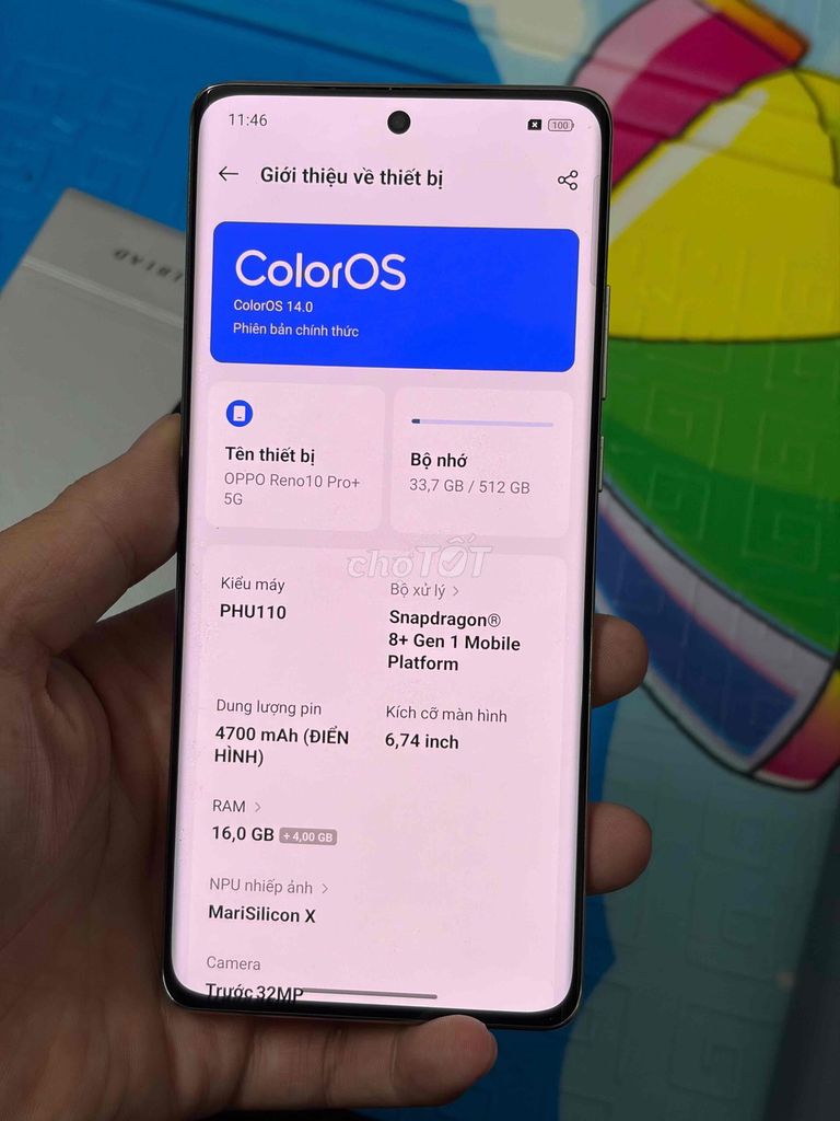 Oppo Reno 10 Pro+ 512GB Vàng. Mua bán Điện thoại tại Quận Thanh Xuân Hà Nội được đăng bởi KING STORE hình 1