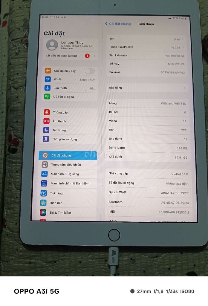 Apple iPad (thế hệ 5) 128GB Bạc. Mua bán Máy tính bảng tại Huyện Thọ Xuân Thanh Hóa được đăng bởi Tung Le hình 1