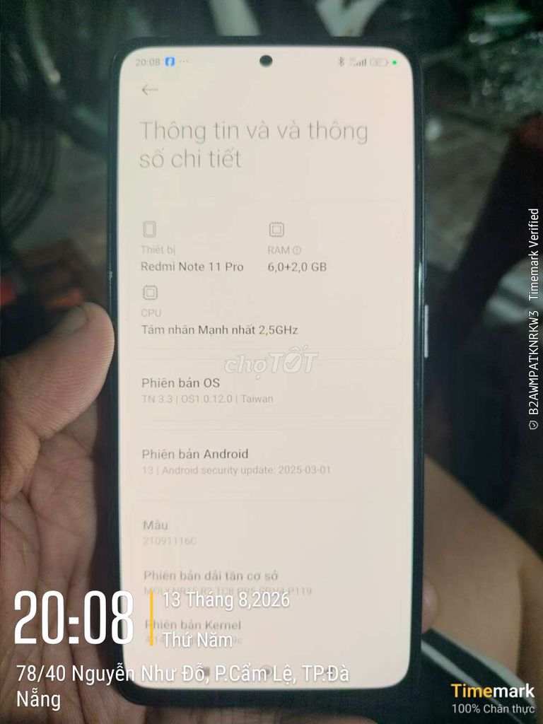Xiaomi Redmi Note 11 Pro 5g 6GB/128GB Xám. Mua bán Điện thoại tại Quận Cẩm Lệ Đà Nẵng được đăng bởi tài nguyễn hình 1