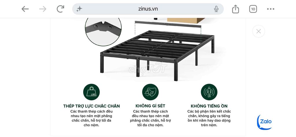 Giường Zinus Kim loại sắt đen. Mua bán Giường, chăn ga gối nệm tại Quận Gò Vấp Tp Hồ Chí Minh được đăng bởi Hong Vy hình 1