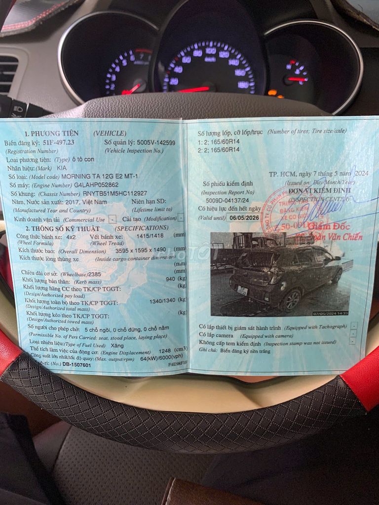 Kia Morning 2017 - 132714 km. Mua bán Ô tô tại Huyện Củ Chi Tp Hồ Chí Minh được đăng bởi LÊ THỊ TƯỜNG VY hình 9