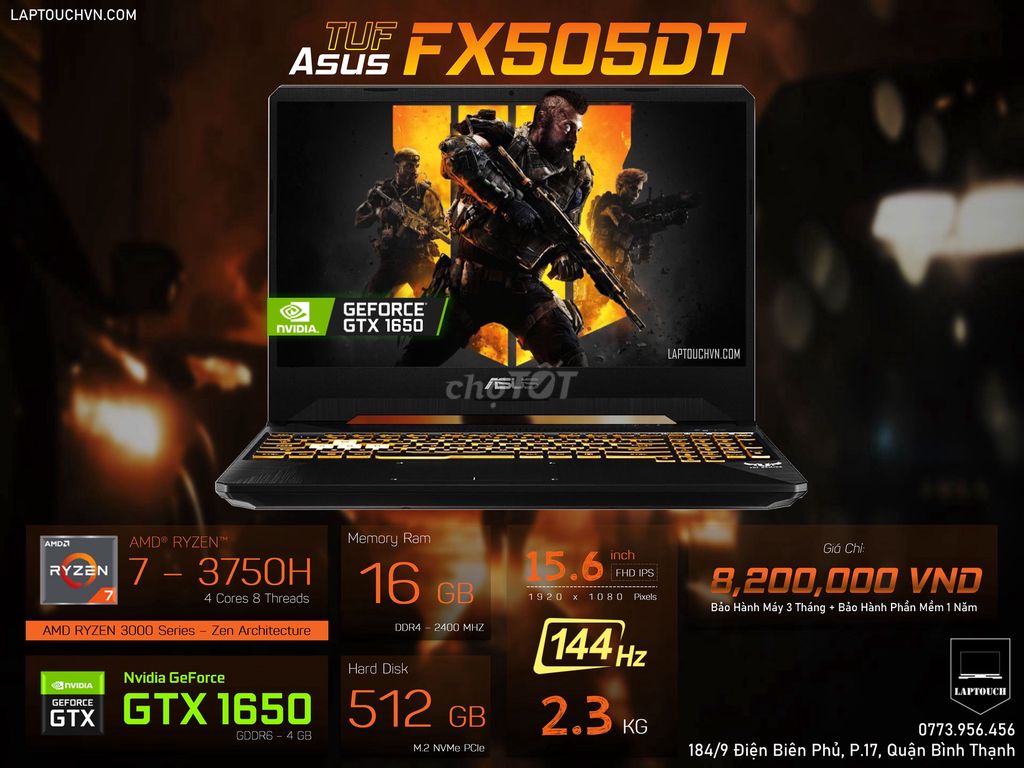 Asus TUF Gaming F15 FX505DT [ GTX 1650 ]. Mua bán Laptop tại Quận Bình Thạnh Tp Hồ Chí Minh được đăng bởi Cửa Hàng Máy Tính Laptouch VN hình 1