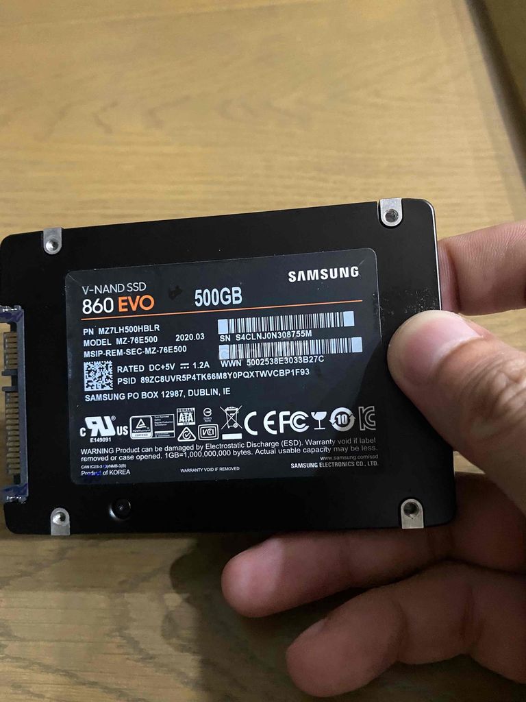 Ổ cứng Ssd Samsung 500G Evo chuẩn zin all sẵn W10