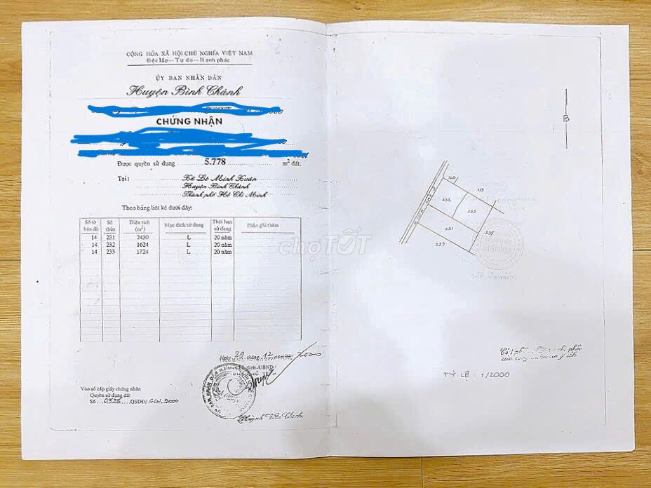 Bán đất đường kênh cấp 3 (sát chợ KCN Lê Minh Xuân,H.Bình Chánh,TPHCM)