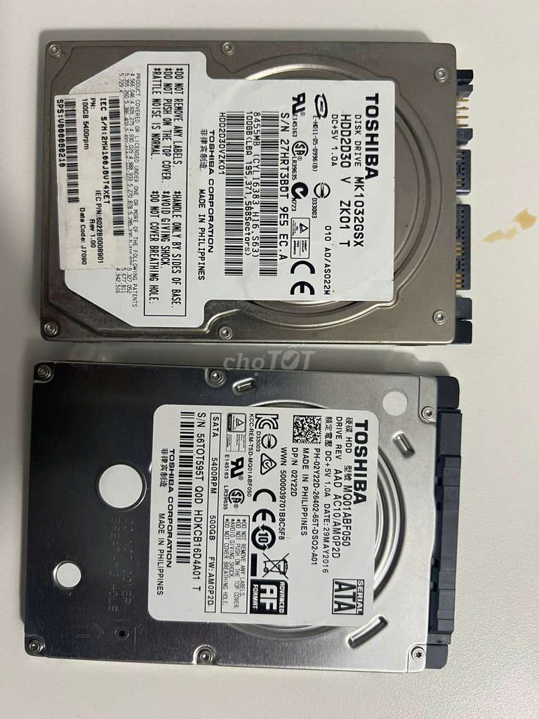 Ổ cứng HDD Toshiba 500GB SATA Philippines. Mua bán Linh kiện (RAM, Card...) tại Quận 7 Tp Hồ Chí Minh được đăng bởi Châu Châu hình 1