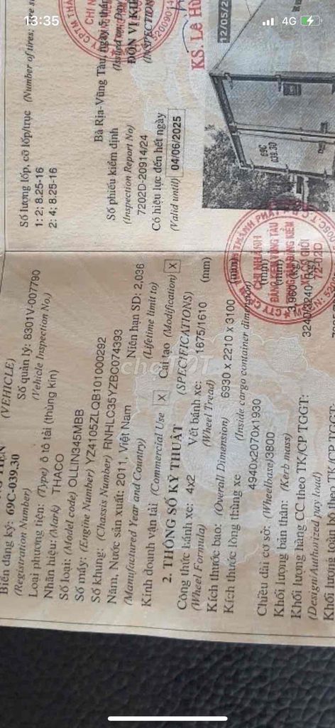 cần bán gấp thaco olinn thùng composite. Mua bán Xe tải, xe ben tại Huyện Bình Chánh Tp Hồ Chí Minh được đăng bởi Dương Ôtô  hình 4