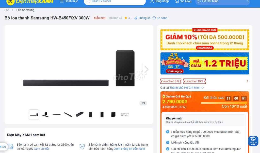 Loa thanh Samsung HW-B450F/XV (Nguyên seal). Mua bán Tivi, Âm thanh tại Quận Tân Bình Tp Hồ Chí Minh được đăng bởi Ngô Đồng hình 1
