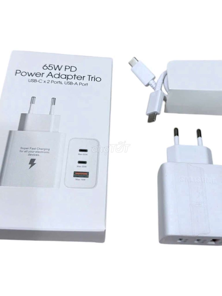 Bộ sạc nhanh 65W Samsung 3 cổng sạc. Mua bán Phụ kiện (Màn hình, Chuột...) tại Quận Gò Vấp Tp Hồ Chí Minh được đăng bởi Gia Dụng Blue Home Bành Văn Trân hình 1