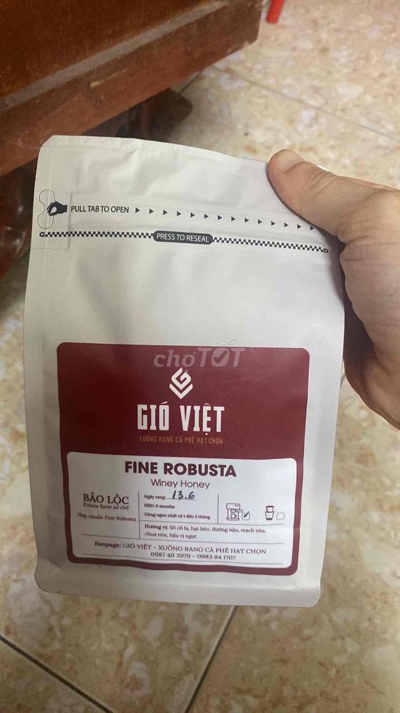 Cà phê Gió Việt Fine Robusta Winey Honey. Mua bán Đồ ăn, thực phẩm và các loại khác tại Quận Tây Hồ Hà Nội được đăng bởi Lộc Lá hình 1