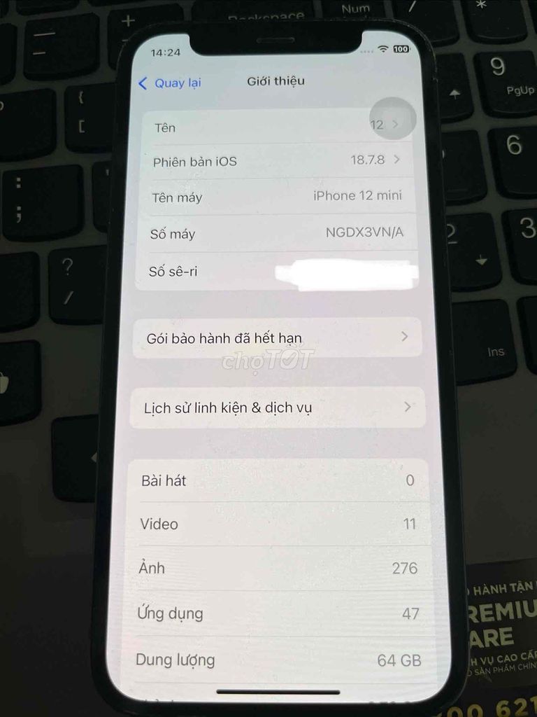 iPhone 12 mini 64GB Đen. Mua bán Điện thoại tại Thành phố Dĩ An Bình Dương được đăng bởi Lưu Quang Long hình 1