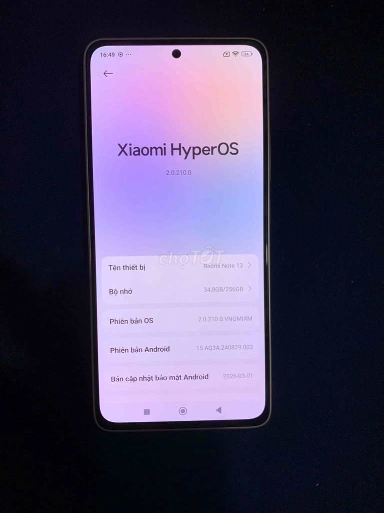 Xiaomi Redmi Note 13 4G 8/256GB Vàng. Mua bán Điện thoại tại Quận Bình Tân Tp Hồ Chí Minh được đăng bởi lê quốc chương hình 1