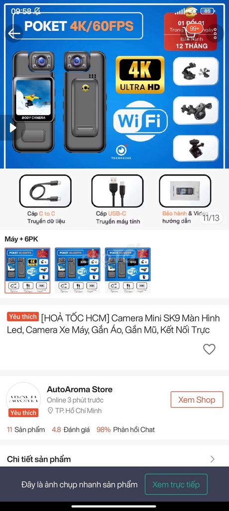 Camera hành trình SK9 Mini SK9. Mua bán Máy ảnh, Máy quay tại Quận 12 Tp Hồ Chí Minh được đăng bởi Thanh Nguyễn Ngọc hình 1