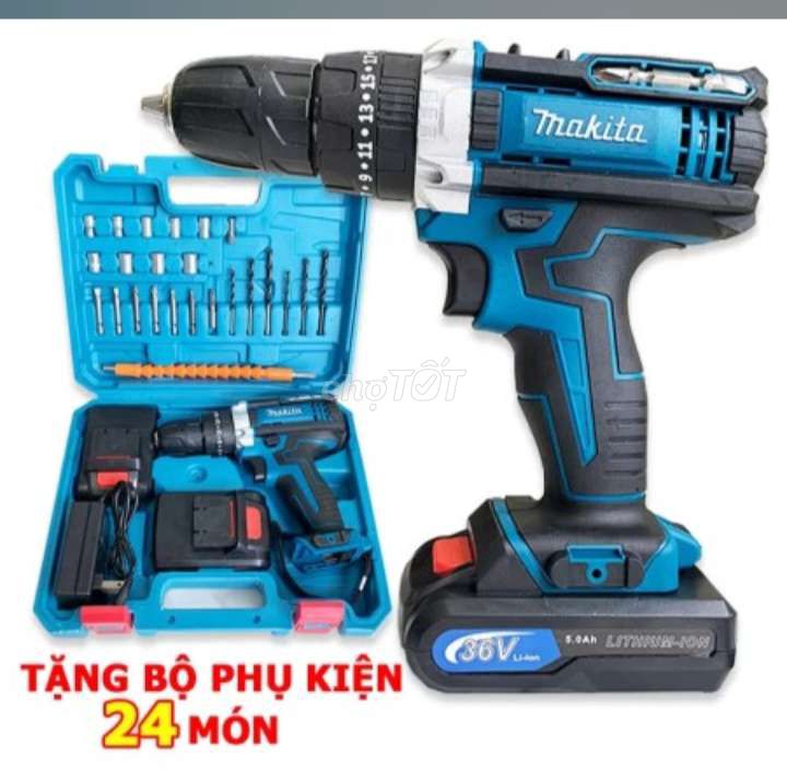 Máy Khoan MakitaTA 36v ( Kèm 2 Pin ) 24 món