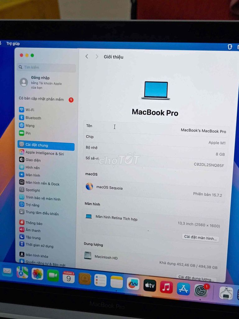Apple MacBook Pro M1 13 inch 8GB/512GB. Mua bán Laptop tại Quận Thanh Khê Đà Nẵng được đăng bởi Quốc Lâm Nguyễn hình 1