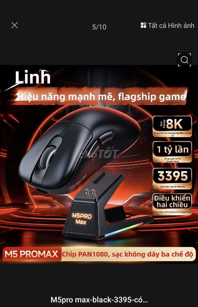 Chuột Lingbao M5 Pro Max Đen. Mua bán Phụ kiện (Màn hình, Chuột...) tại Thị xã Duy Tiên Hà Nam được đăng bởi Le Hieu hình 1