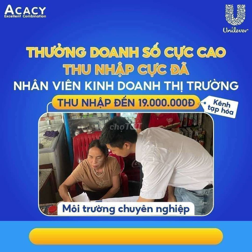 VIỆC SALE THỊ TRƯỜNG UNILEVER THANH MIỆN HẢI DƯƠNG