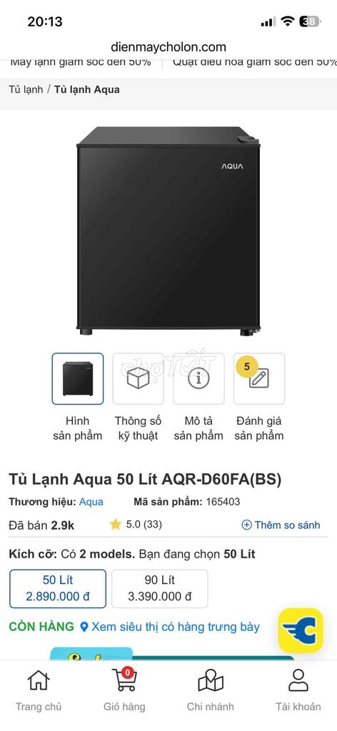 Tủ lạnh mini Aqua AQR-D60FA(BS) Đen Như mới 99%. Mua bán Tủ lạnh tại Thành phố Thủ Đức Tp Hồ Chí Minh được đăng bởi Thai Phan hình 1