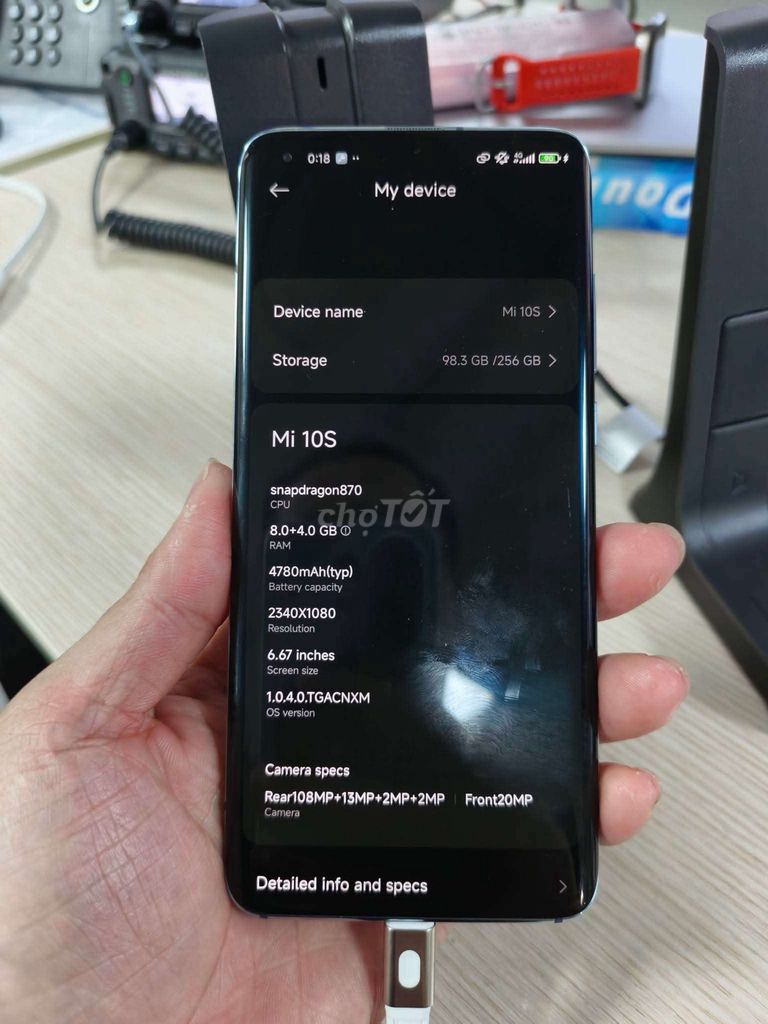 Mi 10s 8/256 xanh , chip 870 2 sim . Mua bán Điện thoại tại Quận Hải Châu Đà Nẵng được đăng bởi ph hình 1
