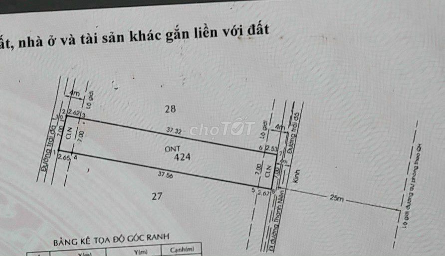Bán đất DT:7m x 42,5m. Đường Thanh Niên, X.Phạm Văn Hai, BC.