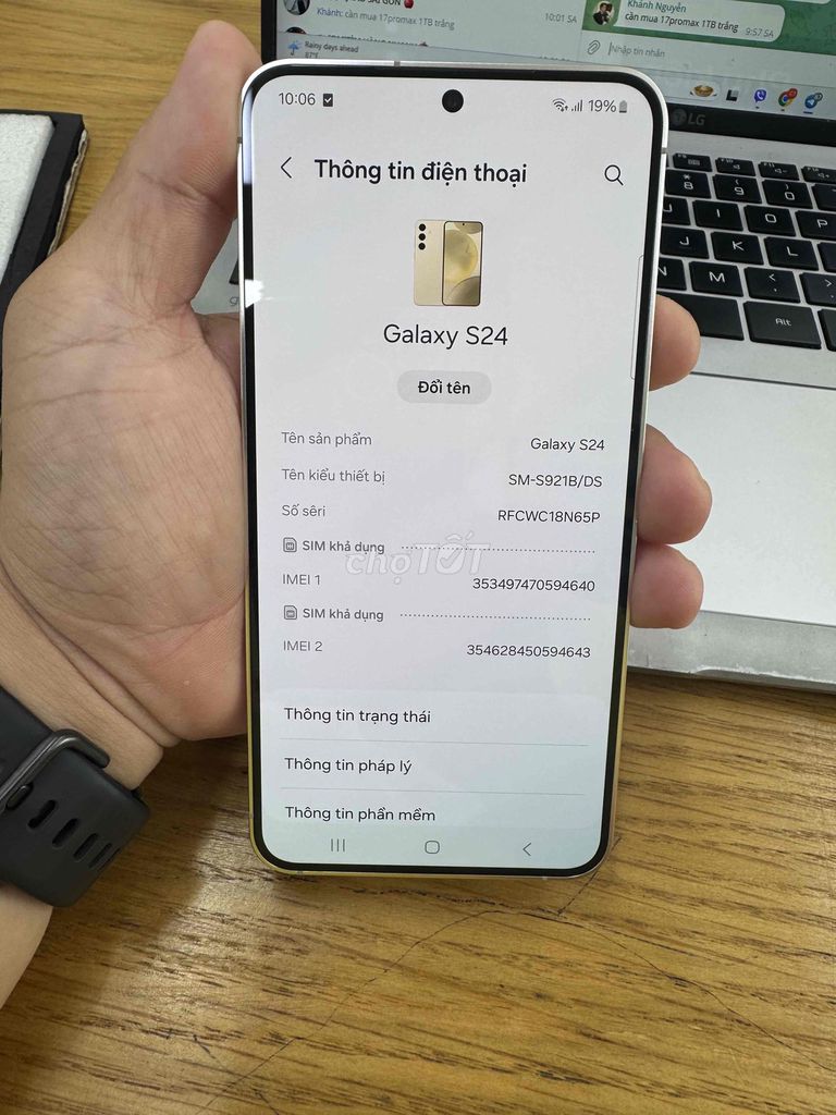 CẦN BÁN SAMSUNG S24 (8/256) Chính hãng. Mua bán Điện thoại tại Quận 5 Tp Hồ Chí Minh được đăng bởi ĐK hình 1