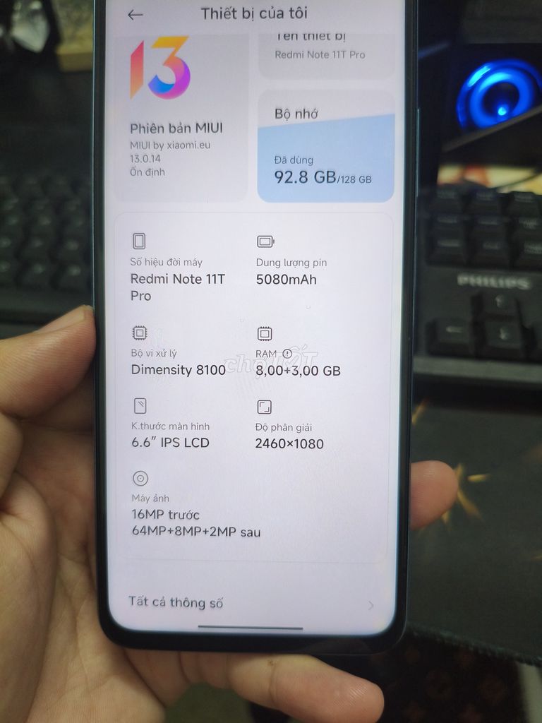 Xiaomi Redmi Note 11T Pro 12GB/128GB Xanh. Mua bán Điện thoại tại Quận Thốt Nốt Cần Thơ được đăng bởi Thuan Nguyen hình 1