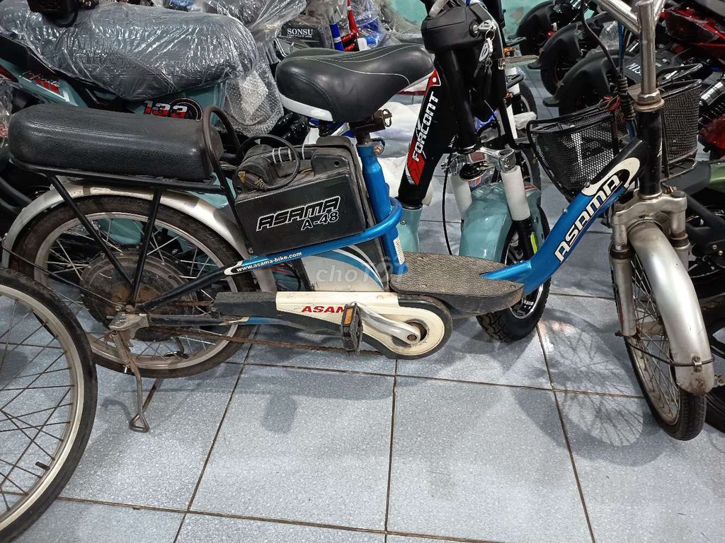 Xe đạp điện Asama A-48 Xanh dương trắng. Mua bán Xe điện tại Thị xã Tân Uyên Bình Dương được đăng bởi MINA Cosmetics hình 1