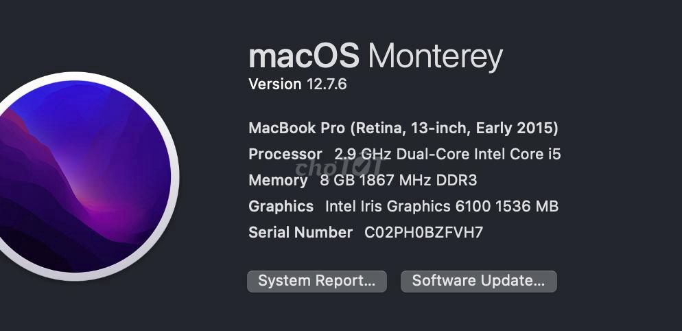 Macbook Pro i5, 13", Silver, 80%. A1502. Mua bán Laptop tại Quận Sơn Trà Đà Nẵng được đăng bởi mr. Jake hình 1