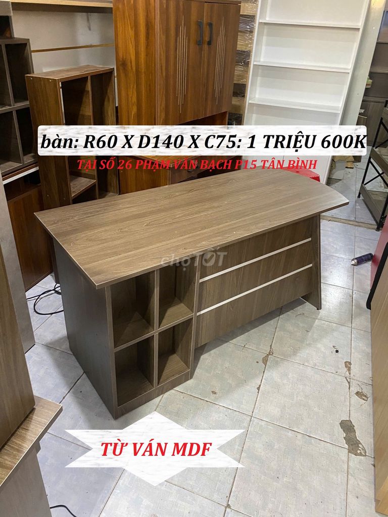 BÀN LÀM VIỆC DÀI 1M4 ( CHÂN XÉO KIỂU MỚI )