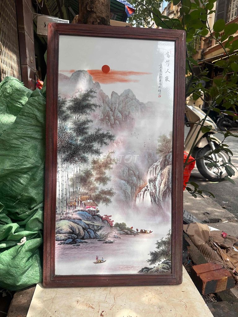 tranh sơn thuỷ kt 86x46cm